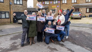 WON ALL: Neighbours celebrating together