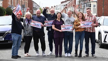 Millionaire Treat: Eleven residents of Hepscott Terrace shared £1 Million