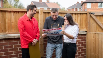 ELATED: Angela and Duane were overwhelmed by their win