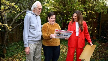 GOLDEN TIME: Innis was wearing her golden jumper when she received her golden envelope