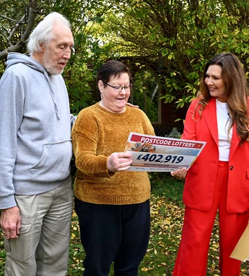 GOLDEN TIME: Innis was wearing her golden jumper when she received her golden envelope
