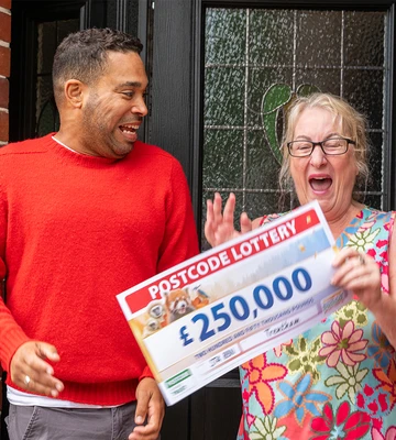 Deborah celebrates her windfall with Danyl Johnson