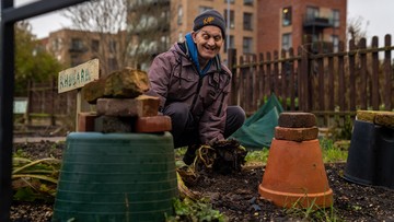 GRATEFUL GARDENER: Trust Links member Gary Judge helps out in the Westcliff Growing Together community garden