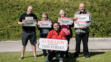 Our delighted Portland Millionaire Street winners celebrate with Danyl