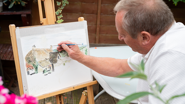 Steve has ambitions for his art hobby