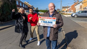 DANCING IN THE STREET: David's joy at win, with Nicola and Danyl