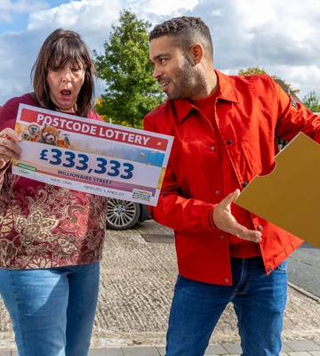 THREESY DOES IT: Angela's shock as lottery presenter Danyl Johnson reveals win