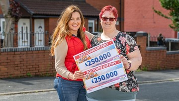 GRIN WHEN YOU'RE WINNING: Mandy can't hide joy at windfall