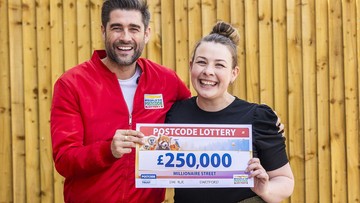 PURE JOY: Matt with £250,000 winner Emma