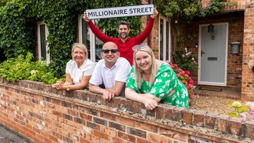 WALL I NEVER!: Neighbours celebrate with Matt