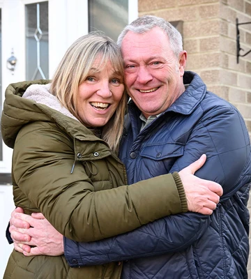WE'RE IN THE MONEY, HONEY: Lesley and Robin can't hide their delight at windfall