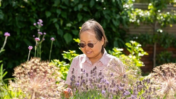 Sophie enjoys the beauty of the gardens