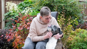 THAT'S MY BOY: Pauline with constant companion Smig