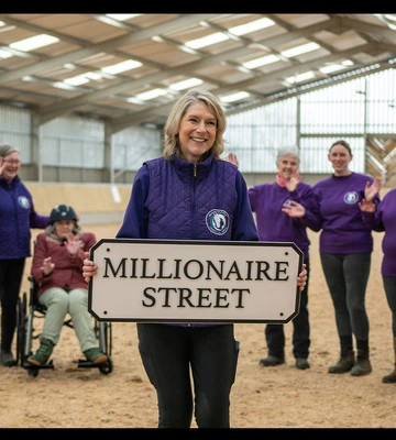 FOALS GOLD: Belvoir RDA's Lesley Davies, staff, volunteers and a wheelchair user