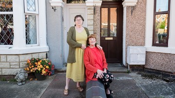 WHO DOORS WINS: Neighbour pals Gill (left) and Pauline are planning a postcode party