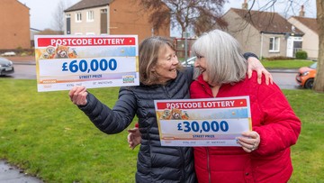 CHEQUE MATES: Carol (left) and Frances win together