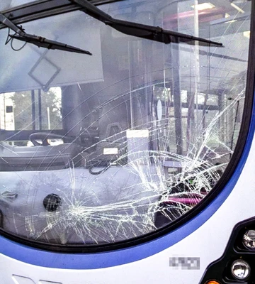 HIT THE DECKER: Bus damaged in accident