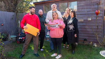 FAMILY FORTUNE: L-R, Karen, son Dan, hubby Mark, daughter Hannah & mum Rose