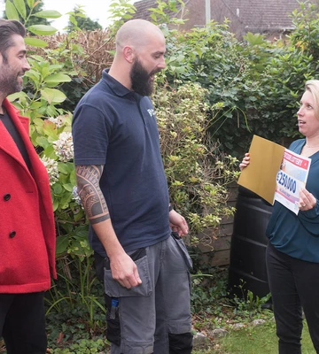 STUNNED SILENCE: Amy reveals win to husband Tom