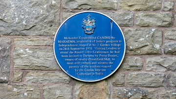 HISTORIC VISIT: Plaque marking Gandhi's stay