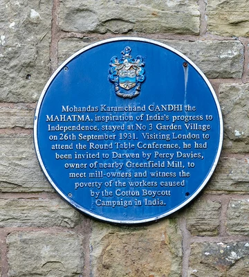 HISTORIC VISIT: Plaque marking Gandhi's stay