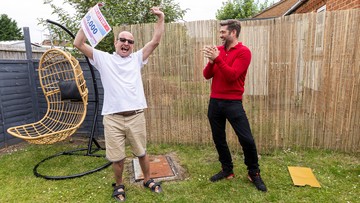 LET'S CELEBRATE: Kenny's planning a family party, cheered on by Matt Johnson