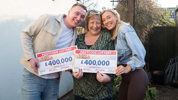 SMILES ALL ROUND: Shirley with son Alex and daughter Rachel