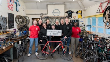 Bren Bikes team celebrate Postcode Lottery cash award