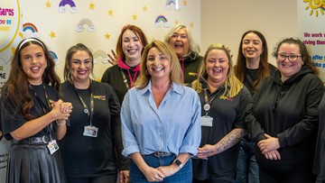 Funding Boost: Bright Future's managing director Nicola Whalen (centre) and charity staff