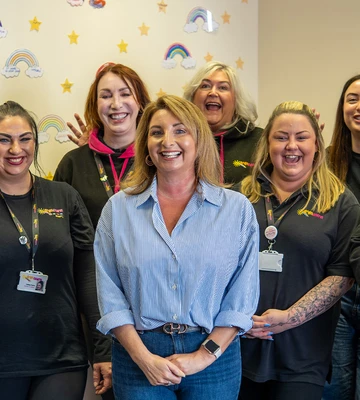 Funding Boost: Bright Future's managing director Nicola Whalen (centre) and charity staff