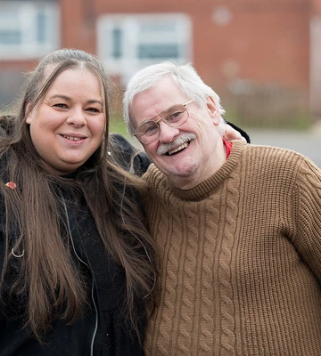 FAMILY FORTUNES: Sam and Peter were all smiles after their win