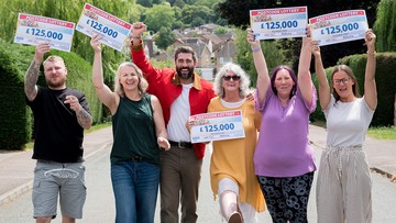 Wollaston winners celebrate with Matt Johnson