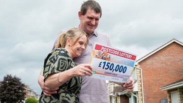 HAPPY COUPLE: Nadene and Paul celebrate their win