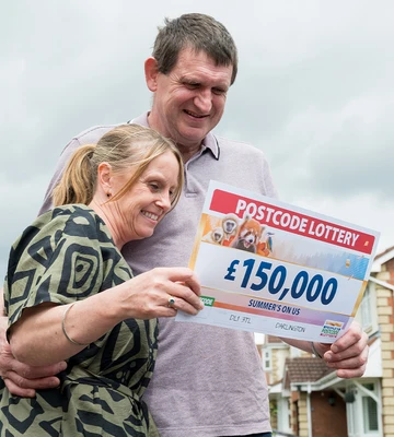 HAPPY COUPLE: Nadene and Paul celebrate their win