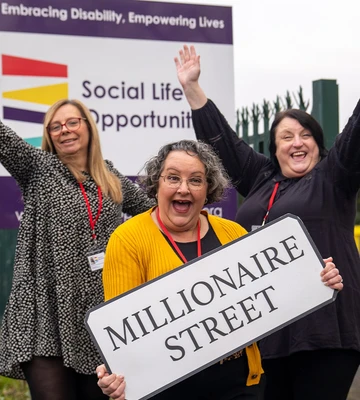 SO HAPPY: L-R, SoLO's Michelle Bluck, Lesley Beer (CEO) and Alison Kaufmann
