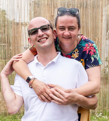 THAT'S MY BOY: Proud mum Lynette hugs winning son Kenny