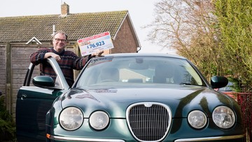JAG IN THE BAG: Andrew will use his cash to help restore his pride-and-joy car