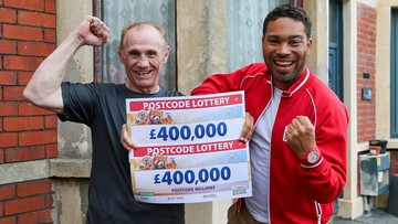 Tony celebrates with Presenter Danyl Johnson