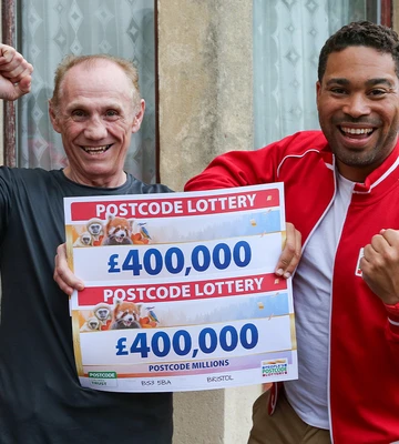 Tony celebrates with Presenter Danyl Johnson