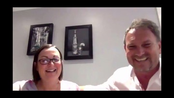 FLUSH FRIENDS: Coleshill pals Emma and Lee Mellor each won £30k in 2020