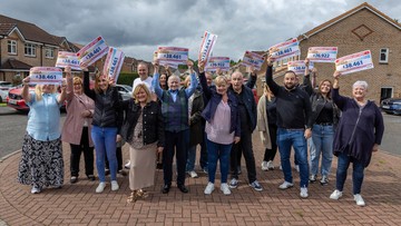 STREET PARTY: Neighbours celebrate together