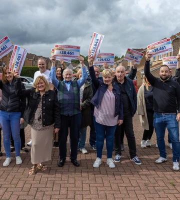 STREET PARTY: Neighbours celebrate together