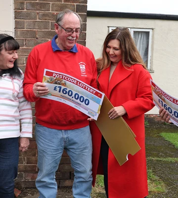 GLEE FOR TWO: Double-cheque reveal with mum Jan (left)