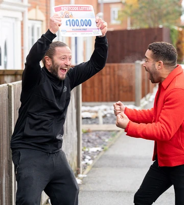 JUMPING FOR JOY: Ian said he couldn't stop smiling after his mega win