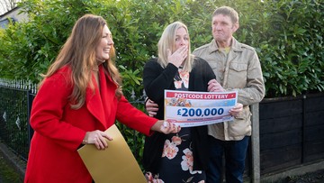 GOBSMACKED: Lesley scored the life-changing win alongside partner Lee