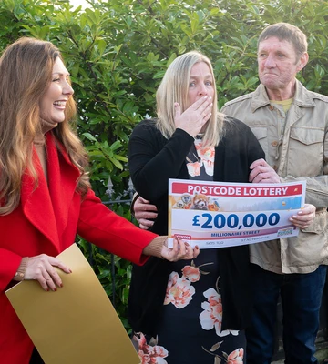 GOBSMACKED: Lesley scored the life-changing win alongside partner Lee