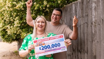 GLEE FOR TWO: Sally and hubby Jonny's joy at win