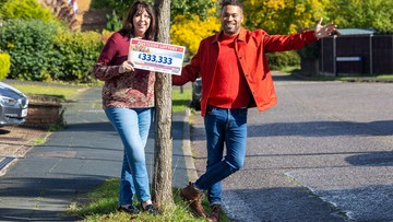 MILLIONAIRE TREAT: Angela shared £1m prize with another neighbour
