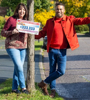 MILLIONAIRE TREAT: Angela shared £1m prize with another neighbour