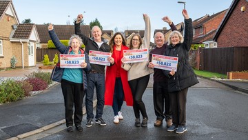 STREET CELEBRATIONS: Newburn Court neighbours shared £1 million